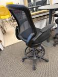 Black Mesh Back Drafting Stool with Swing-Up Arms - ITEM #:150236 - Img 4 of 8