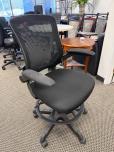 Black Mesh Back Drafting Stool with Swing-Up Arms - ITEM #:150236 - Img 5 of 8