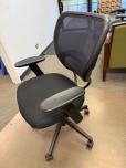 Black Mesh Back Conference Chair with Adjustable Arms - ITEM #:150237 - Img 2 of 5