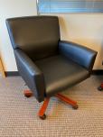 Used Conference Seating - Black Vinyl - Cherry Wood - ITEM #:155009 - Img 1 of 4