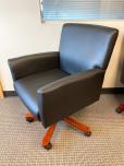 Used Conference Seating - Black Vinyl - Cherry Wood - ITEM #:155009 - Img 2 of 4