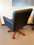 Used Conference Seating - Black Vinyl - Cherry Wood - ITEM #:155009 - Img 3 of 4