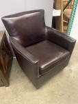 Used Lobby Chairs With Brown Leather Upholstery - ITEM #:165012 - Thumbnail image 2 of 3