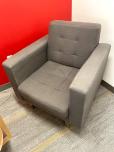 Used Used Grey Lobby Chair With Silver Legs 