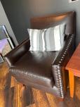 Used Lobby Chairs - Brown Vinyl - Silver Buttons - ITEM #:165023 - Img 5 of 6