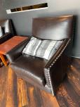 Used Lobby Chairs With Brown Vinyl And Silver Button Design - ITEM #:165023 - Thumbnail image 3 of 6
