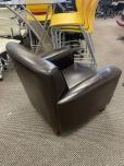 Used Lobby Chair With Dark Brown Leather - ITEM #:165024 - Img 4 of 4