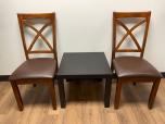 Used Reception Breakroom chairs - Brown Vinyl - Wood - ITEM #:165026 - Img 1 of 1
