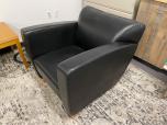 Used Lobby Chairs - Black Vinyl - Light wood Legs - ITEM #:165030 - Img 2 of 8