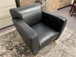 Used Lobby Chairs - Black Vinyl - Light wood Legs - ITEM #:165030 - Img 3 of 8