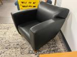 Used Lobby Chairs - Black Vinyl - Light wood Legs - ITEM #:165030 - Img 5 of 8