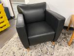 Used Lobby Chairs - Black Vinyl - Light wood Legs - ITEM #:165030 - Img 6 of 8