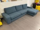 Used Sectional Couch With Blue Fabric - ITEM #:165031 - Img 1 of 3