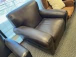 Brown Leather Upholstered Lobby Armchair - ITEM #:165033 - Img 2 of 3
