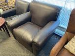 Used Brown Leather Lobby Chair - ITEM #:165033 - Img 1 of 3