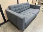 Used Reception Couch - Grey Fabric - Chrome Legs - ITEM #:165037 - Img 2 of 3