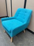 Used Ikea Turquoise Reception Chair - Oak Legs - ITEM #:165038 - Img 1 of 4