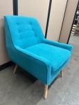 Used Ikea Turquoise Reception Chair - Oak Legs - ITEM #:165038 - Img 2 of 4