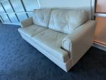 Contemporary Off-White Leather Sofa with Tufted Cushions - ITEM #:165045 - Img 3 of 5