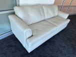Contemporary Off-White Leather Sofa with Tufted Cushions - ITEM #:165045 - Img 4 of 5