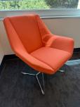 Modern Orange Fabric Lounge Chair with Chrome Base - ITEM #:165046 - Img 1 of 4