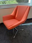 Modern Orange Fabric Lounge Chair with Chrome Base - ITEM #:165046 - Img 2 of 4