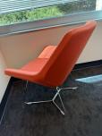 Modern Orange Fabric Lounge Chair with Chrome Base - ITEM #:165046 - Img 3 of 4