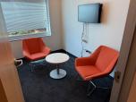 Modern Orange Fabric Lounge Chair with Chrome Base - ITEM #:165046 - Img 4 of 4