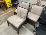 Used Lobby Chair - Tan Fabric - Mahogany Frame - ITEM #:170003 - Img 1 of 4