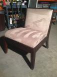 Used Lobby Chair - Tan Fabric - Mahogany Frame - ITEM #:170003 - Img 2 of 3