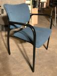 Herman Miller Blue Fabric Stacking Guest Chair with Black Frame - ITEM #:175023 - Img 1 of 4