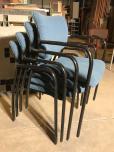 Herman Miller Stacking Chairs - Blue Fabric - Black Frame - ITEM #:175023 - Img 3 of 4