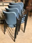 Herman Miller Stacking Chairs - Blue Fabric - Black Frame - ITEM #:175023 - Img 4 of 4