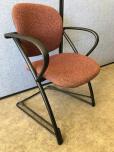 Stackable guest chairs with black frame and maroon fabric - ITEM #:175030 - Img 2 of 5