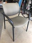 Stacking chairs with goldish colored fabric and black frame - ITEM #:175034 - Thumbnail image 2 of 3