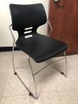 Stacking chairs with black seat and chrome frame - ITEM #:175035 - Thumbnail image 2 of 4