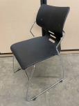 Stacking Chairs With Black Seat And Chrome Frame - ITEM #:175035 - Img 2 of 5