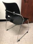 Stacking chairs with black seat and chrome frame - ITEM #:175035 - Thumbnail image 3 of 4