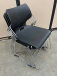 Stacking Chairs With Black Seat And Chrome Frame - ITEM #:175035 - Img 4 of 5