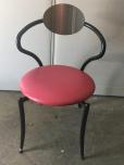 Stacking chairs with red vinyl and black frame - ITEM #:175039 - Img 2 of 4