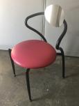 Stacking chairs with red vinyl and black frame - ITEM #:175039 - Img 3 of 4