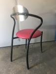 Stacking chairs with red vinyl and black frame - ITEM #:175039 - Thumbnail image 4 of 4