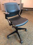 Used Nesting chairs with black plastic seat and back 