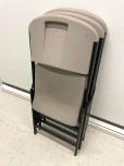 Used Used Lifetime Brown Folding Chairs - Plastic Seat Metal Frame 