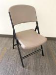 Used Lifetime Brown Folding Chairs - Plastic Seat Metal Frame - ITEM #:175051 - Img 2 of 4