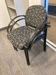 Used Stacking Chairs - Grey And Tan Fabric - Black - ITEM #:175053 - Img 1 of 5