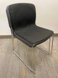Used stacking chairs with Black Fabric And Chrome Frame - ITEM #:175054 - Thumbnail image 1 of 4