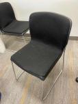 Used stacking chairs with Black Fabric And Chrome Frame - ITEM #:175054 - Thumbnail image 2 of 4