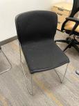 Used stacking chairs with Black Fabric And Chrome Frame - ITEM #:175054 - Thumbnail image 3 of 4
