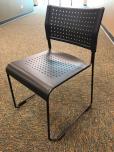 Stacking chairs with perforated black seat and black frame - ITEM #:175058 - Img 2 of 5